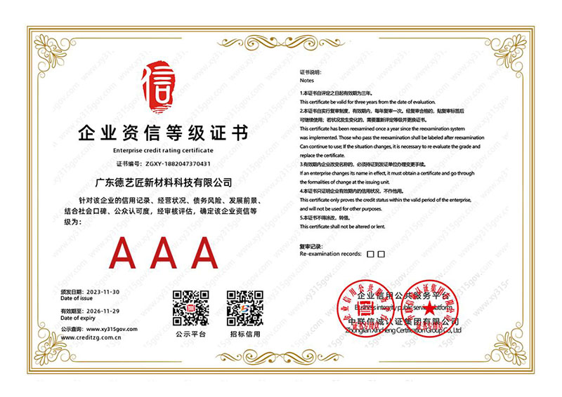 企业资信等级证书